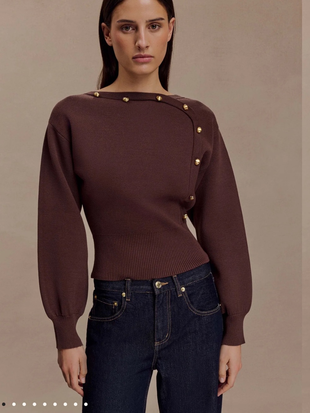 Meshki Mertyle
Aysmetrical Knit Jumper - Deep Chocolate